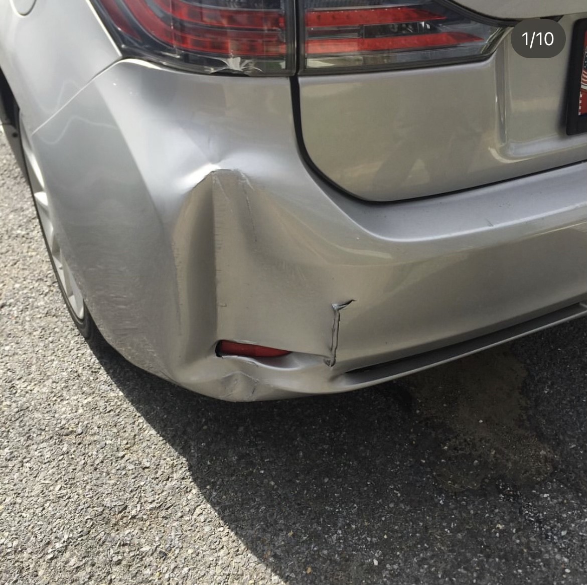 Back Bumper Dent Before